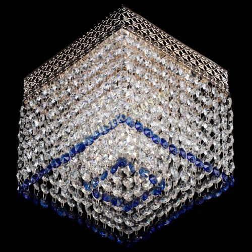 Люстра Квадрат Венеция №1 синяя в Новокузнецке Гусь Хрустальный