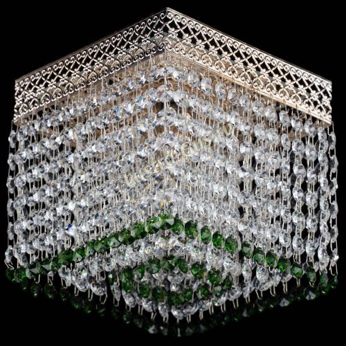Люстра Квадрат Венеция №1 зеленая в Новокузнецке Гусь Хрустальный