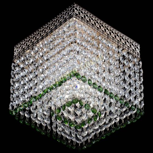 Люстра Квадрат Венеция №1 зеленая в Новокузнецке Гусь Хрустальный