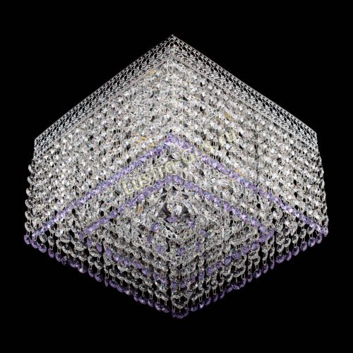 Люстра Квадрат Венеция №3 фиолетовая в Новокузнецке Гусь Хрустальный