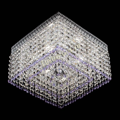Люстра Квадрат Венеция №3 фиолетовая в Новокузнецке Гусь Хрустальный