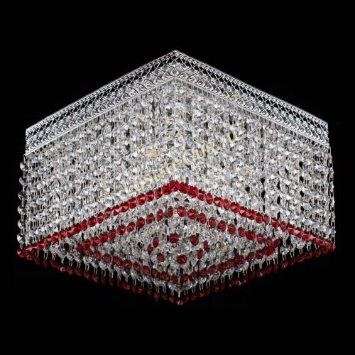 Люстра Квадрат Венеция №3 красная в Новокузнецке Гусь Хрустальный