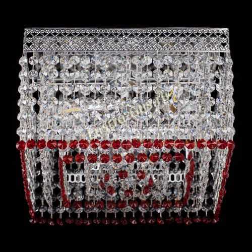 Люстра Квадрат Венеция №3 красная в Новокузнецке Гусь Хрустальный