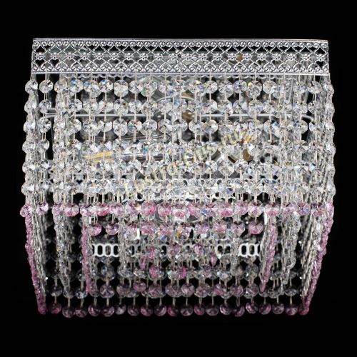 Люстра Квадрат Венеция №3 розовая в Новокузнецке Гусь Хрустальный