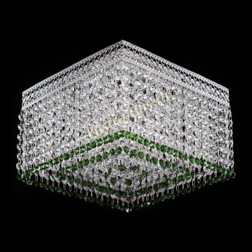 Люстра Квадрат Венеция №3 зеленая в Новокузнецке Гусь Хрустальный