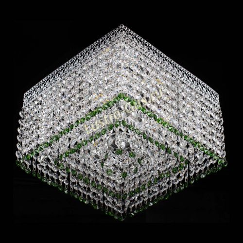 Люстра Квадрат Венеция №3 зеленая в Новокузнецке Гусь Хрустальный