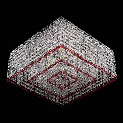 Люстра Квадрат Венеция №5 красная в Новокузнецке Гусь Хрустальный