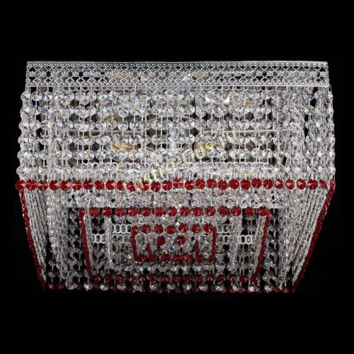 Люстра Квадрат Венеция №5 красная в Новокузнецке Гусь Хрустальный