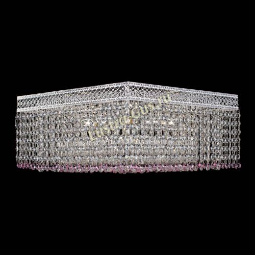 Люстра Квадрат Венеция №5 розовая в Новокузнецке Гусь Хрустальный