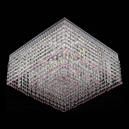 Люстра Квадрат Венеция №5 розовая в Новокузнецке Гусь Хрустальный