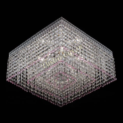 Люстра Квадрат Венеция №5 розовая в Новокузнецке Гусь Хрустальный