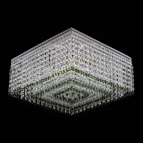 Люстра Квадрат Венеция №5 зеленая в Новокузнецке Гусь Хрустальный