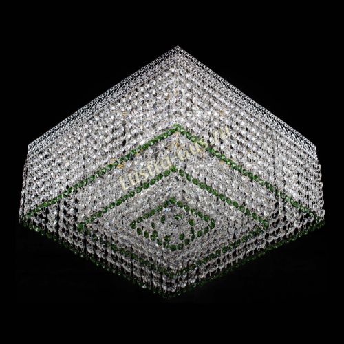 Люстра Квадрат Венеция №5 зеленая в Новокузнецке Гусь Хрустальный