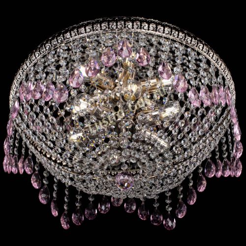 Люстра Лацио №5 журавлик розовая в Новокузнецке Гусь Хрустальный