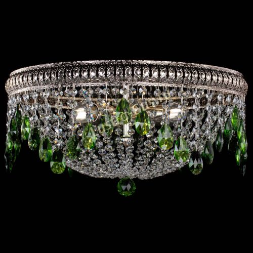 Люстра Лацио №5 журавлик зеленая в Новокузнецке Гусь Хрустальный