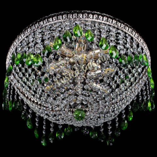 Люстра Лацио №5 журавлик зеленая в Новокузнецке Гусь Хрустальный