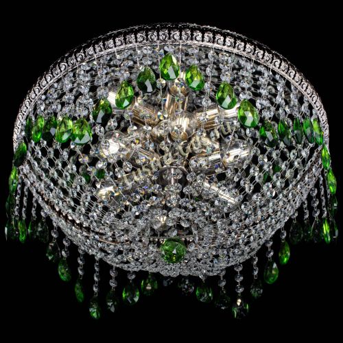 Люстра Лацио №5 журавлик зеленая в Новокузнецке Гусь Хрустальный