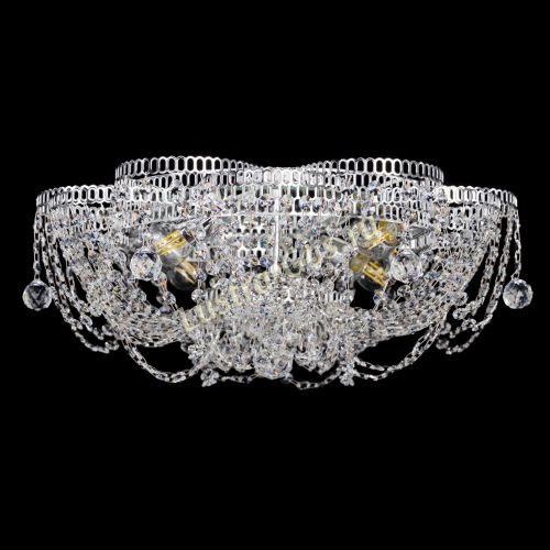 Люстра Лотос Ольга, диаметр 500 мм, цвет серебро Гусь Хрустальный