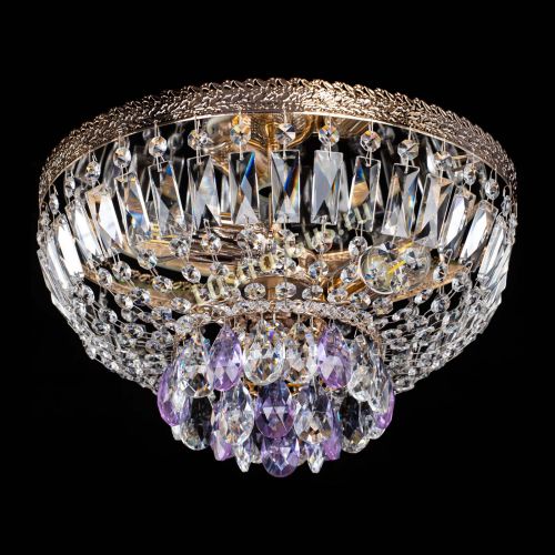 Люстра Милан Астра №3 фиолетовая в Новокузнецке Гусь Хрустальный