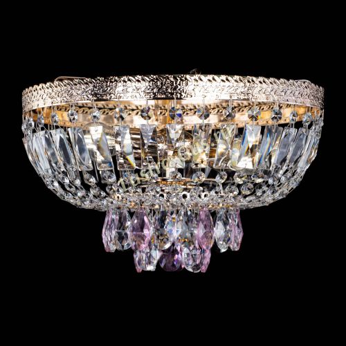 Люстра Милан Астра №3 розовая в Новокузнецке Гусь Хрустальный