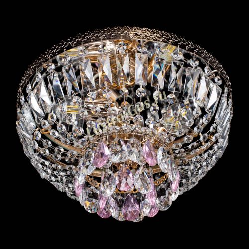 Люстра Милан Астра №3 розовая в Новокузнецке Гусь Хрустальный