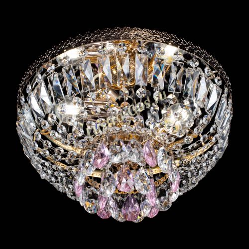 Люстра Милан Астра №3 розовая в Новокузнецке Гусь Хрустальный