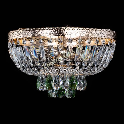 Люстра Милан Астра №3 зеленая в Новокузнецке Гусь Хрустальный