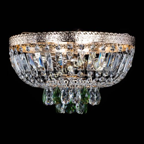 Люстра Милан Астра №3 зеленая в Новокузнецке Гусь Хрустальный