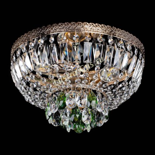 Люстра Милан Астра №3 зеленая в Новокузнецке Гусь Хрустальный