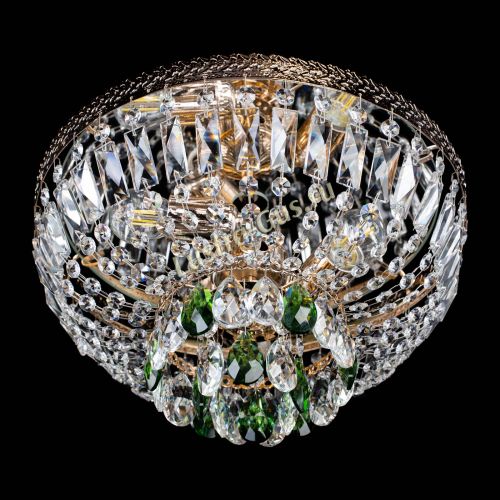 Люстра Милан Астра №3 зеленая в Новокузнецке Гусь Хрустальный