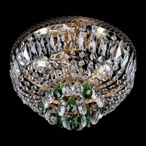 Люстра Милан Астра №3 зеленая в Новокузнецке Гусь Хрустальный