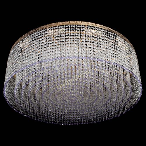 Люстра Милан капель №12 фиолетовая в Новокузнецке Гусь Хрустальный