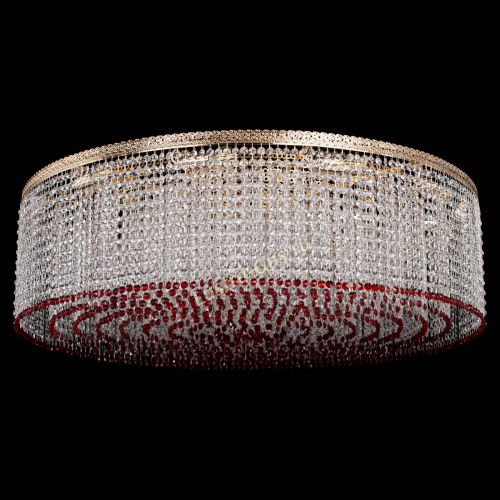 Люстра Милан капель №12 красная в Новокузнецке Гусь Хрустальный