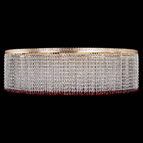 Люстра Милан капель №12 красная в Новокузнецке Гусь Хрустальный