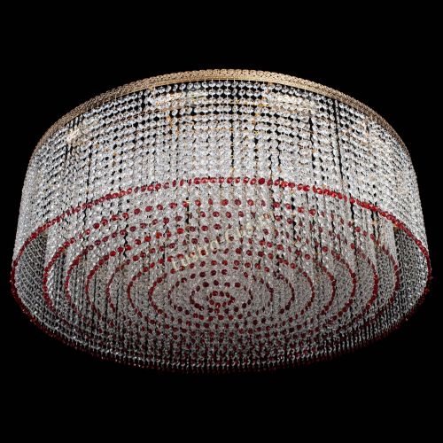 Люстра Милан капель №12 красная в Новокузнецке Гусь Хрустальный