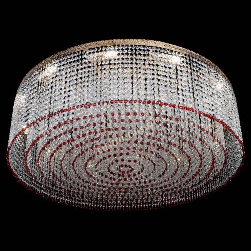 Люстра Милан капель №12 красная в Новокузнецке Гусь Хрустальный