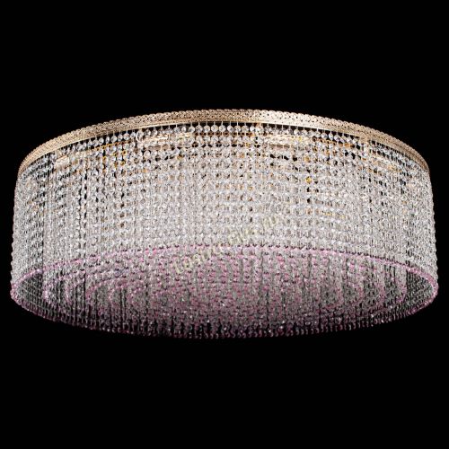 Люстра Милан капель №12 розовая в Новокузнецке Гусь Хрустальный