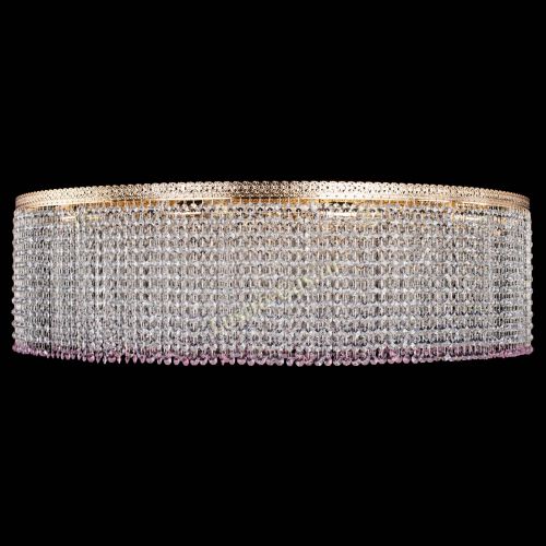 Люстра Милан капель №12 розовая в Новокузнецке Гусь Хрустальный