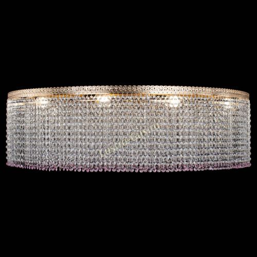 Люстра Милан капель №12 розовая в Новокузнецке Гусь Хрустальный