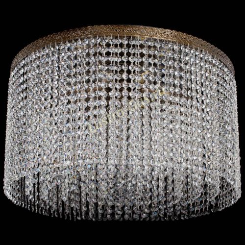 Люстра Милан капель оптикон под бронзу с зеркалом в Новокузнецке Гусь Хрустальный