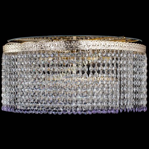 Люстра Милан капель оптикон Фиолетовая в Новокузнецке Гусь Хрустальный