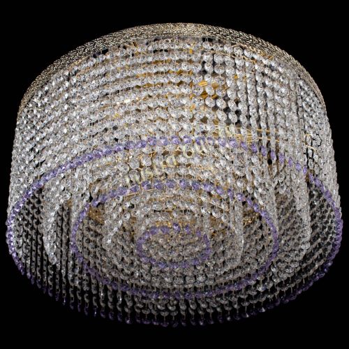 Люстра Милан капель оптикон Фиолетовая в Новокузнецке Гусь Хрустальный