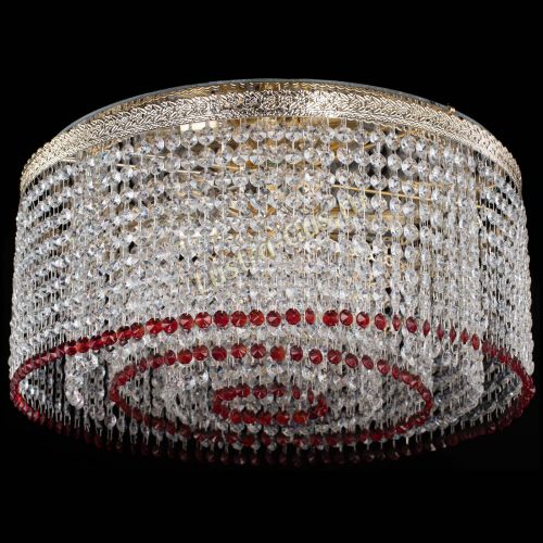 Люстра Милан капель оптикон Красная в Новокузнецке Гусь Хрустальный