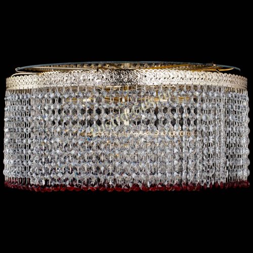 Люстра Милан капель оптикон Красная в Новокузнецке Гусь Хрустальный