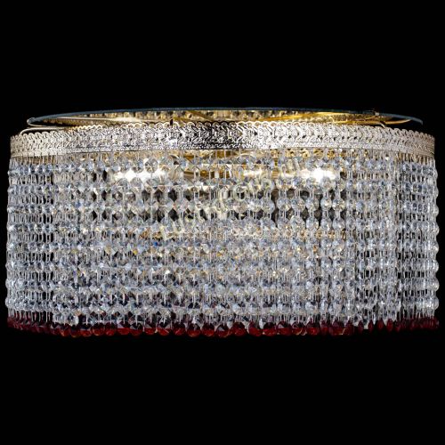 Люстра Милан капель оптикон Красная в Новокузнецке Гусь Хрустальный