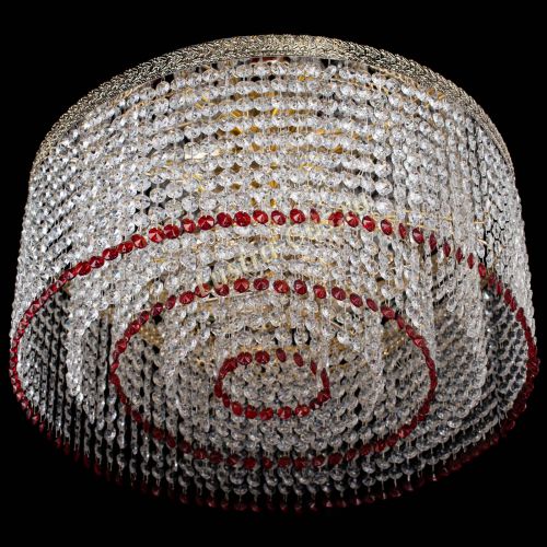 Люстра Милан капель оптикон Красная в Новокузнецке Гусь Хрустальный