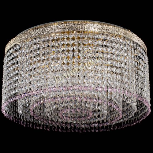 Люстра Милан капель оптикон Розовая в Новокузнецке Гусь Хрустальный