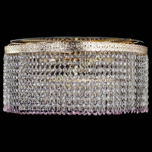 Люстра Милан капель оптикон Розовая в Новокузнецке Гусь Хрустальный