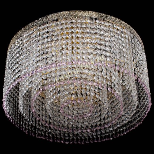 Люстра Милан капель оптикон Розовая в Новокузнецке Гусь Хрустальный