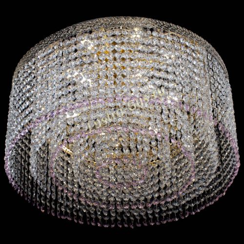 Люстра Милан капель оптикон Розовая в Новокузнецке Гусь Хрустальный